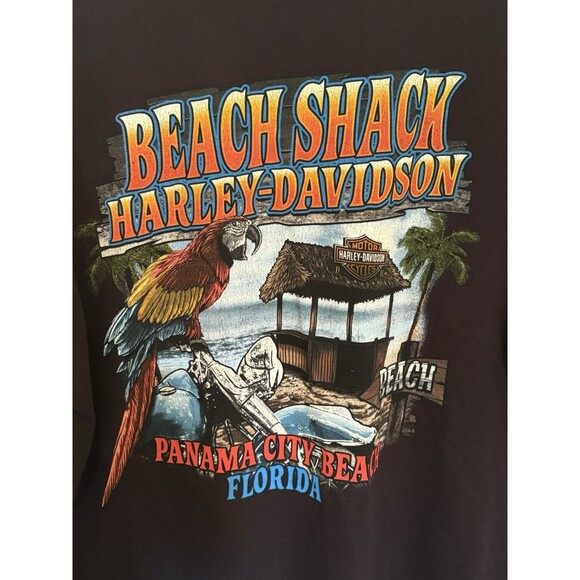 Harley Davidson Men’s Black T-Shirt Beach Shack Panama City Florida Size 2XL - Picture 4 of 9